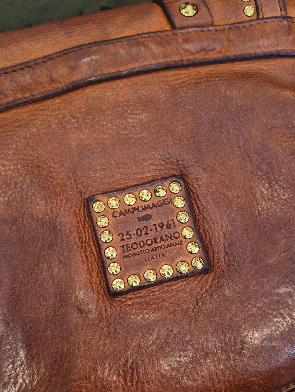 Campomaggi Felloniche Cognac "GIOACHINA" Genuine Leather Shoulder Crossbody Bag - Picture 5 of 16